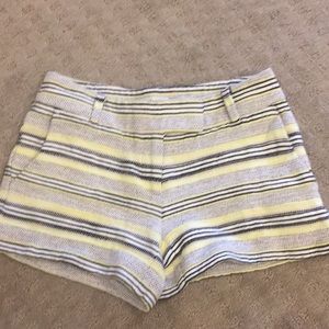 Ann Taylor Loft yellow, wht. & black stripe shorts